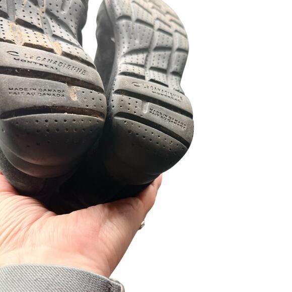 La Canadienne Black Suede Slouch Knee High Boots 6.5W Faux Fur Lined wide width - Picture 7 of 15